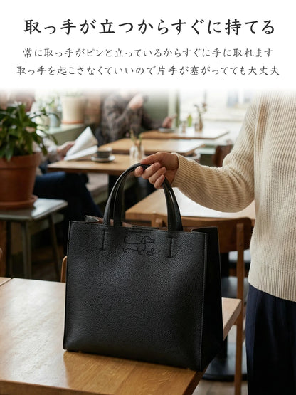 【受注生産】Leather Handbag [ミニチュアダックス]